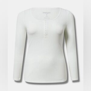 Torrid 1X Super soft rib scoop neck hook and eye long sleeve top NWT